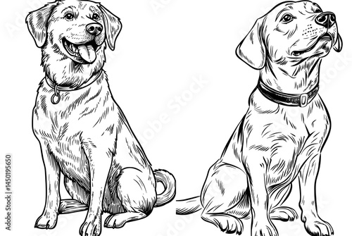 The image features a cartoon brown dog wearing a red collar, sitting down and scratching its back using its paw, all on a clean white background