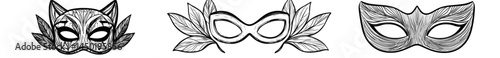 A black masquerade mask silhouette is suitable for festive parties and costume events
