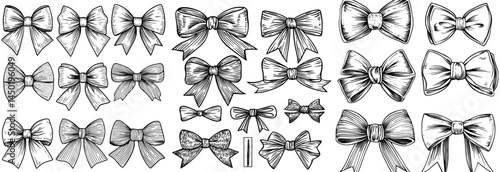 Various black bow and ribbon silhouettes are available in a wide range of styles and designs