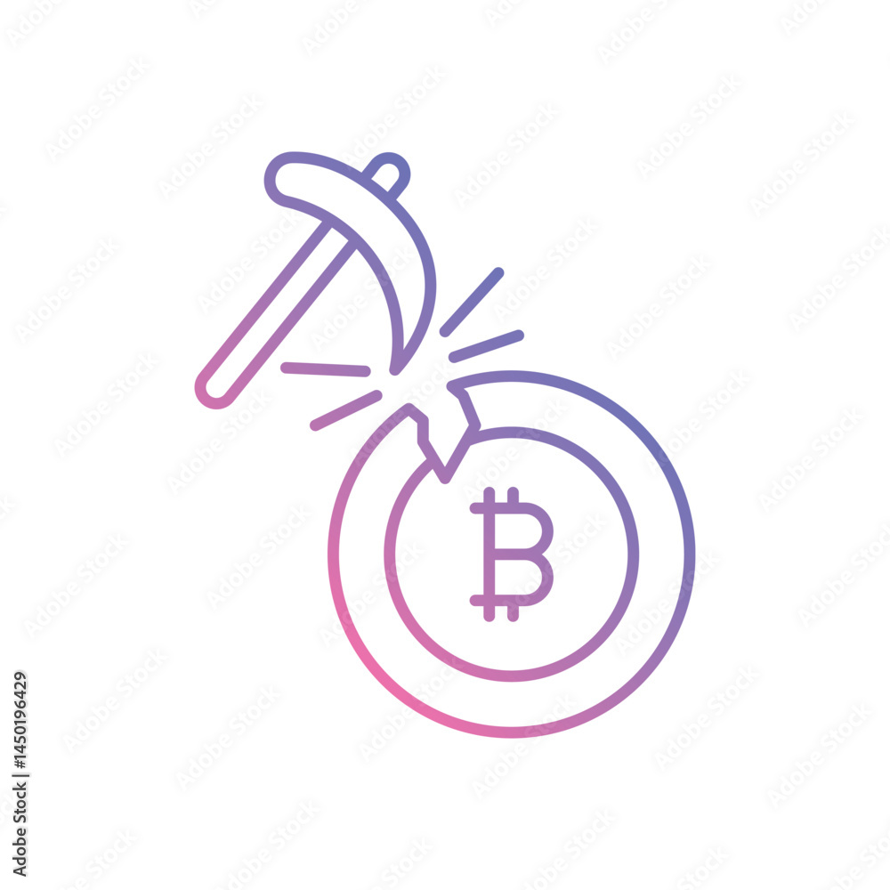 Bitcoin Mining Icon vector stock illustration Bitcoin Mining Icon vector stock illustration