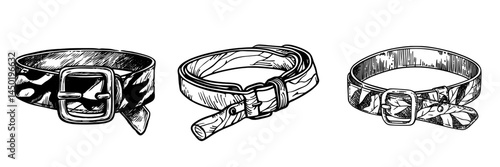 A modern and isolated icon of a hunter's bandolier is depicted, showcasing hunting ammunition equipment, including a rifle, gun, bullets, and a cartridge belt