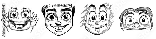 A pleased emoticon is an isolated emoji symbol that represents a modern satisfied smiley in a good mood with a glad expression