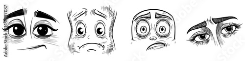 The symbol for a tired emoji with a black eye is a modern shocked emoticon that has a slaphappy expression and is isolated as a smiley