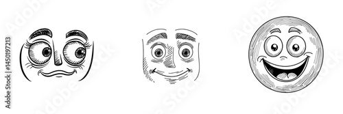 A modern emoticon with a conceited and isolated smirk is shown in a side view, expressing a good mood