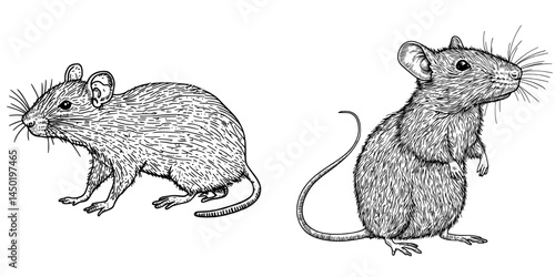 Modern rat icon representing pest control extermination, deratization, and disinsection services, isolated from surroundings