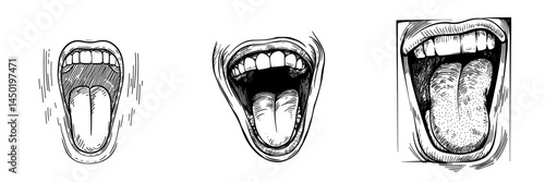 The cartoon face of a happy smile modern emoji features an open mouth and a sticking tongue, conveying a joyful facial expression with goggle eyes, depicting a funny glad character and positive