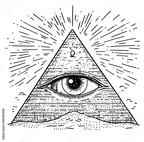 The Egyptian pyramid, an occult eye symbol, the Egyptian cross, a lone moon, masonic and magical tarot signs all represent modern esoteric symbols and elements of tattoo design