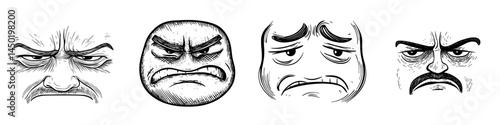 A frightened cartoon face emoji or worried expression, depicted as a modern character with a scared facial expression, goggle eyes, and a trembling mouth, is seen on a white background conveying fear