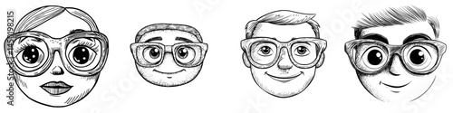 A cartoon face featuring a smirk or simper emoji represents a modern and amusing facial expression characterized by a smiling mouth and half-closed eyes