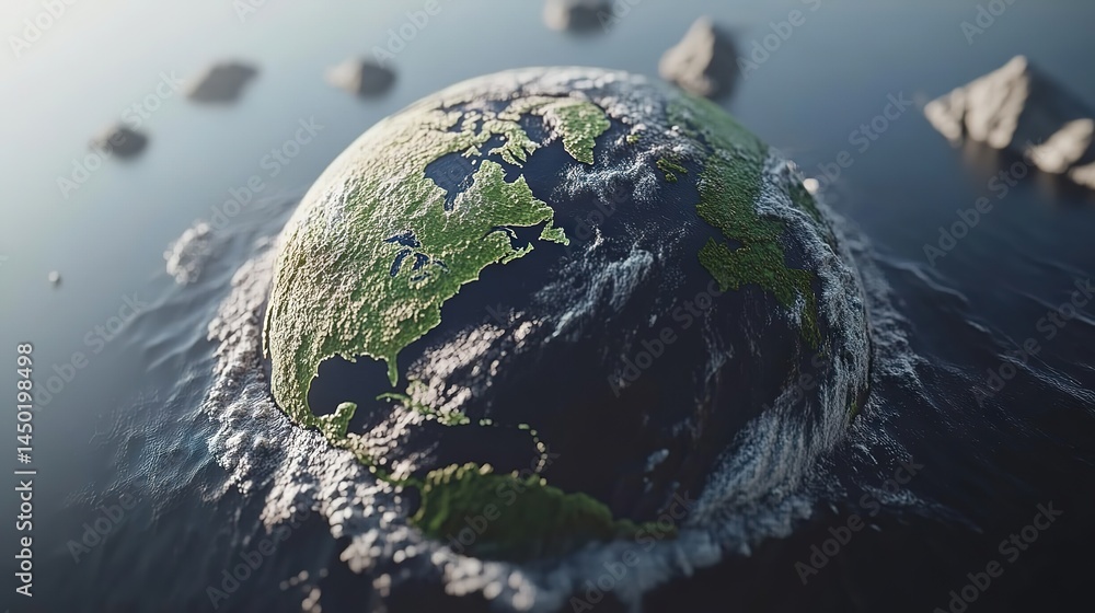 Fototapeta premium Celebrate World Earth Day with Our Interactive 3D Earth Model - Explore, Educate, and Embrace Sustainability 