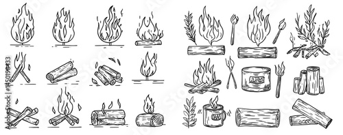 A burning match is depicted in a modern animation sequence or loop, showcasing a cartoon matchstick with a red sulfur head that ignites and produces a blazing hot flame movement and match-burned wood