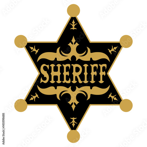 Black and gold sheriff badge