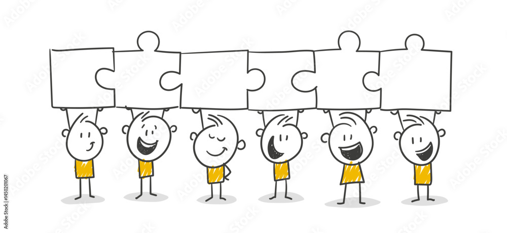 © strichfiguren.de - Strichfiguren / Strichmännchen / Stick Figures: Puzzle, Teamwork, Team. (Nr. 838) © strichfiguren.de - Strichfiguren / Strichmännchen / Stick Figures: Puzzle, Teamwork, Team. (Nr. 838)