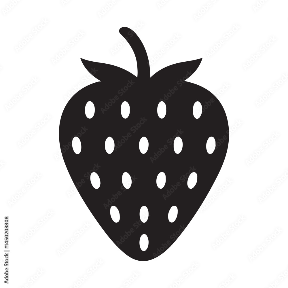 Fototapeta premium Strawberry silhouette icon illustration. Strawberry icon vector.