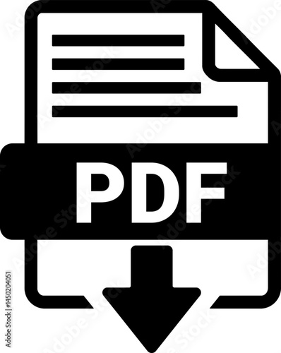 PDF Icon with Horizontal Lines and Arrow