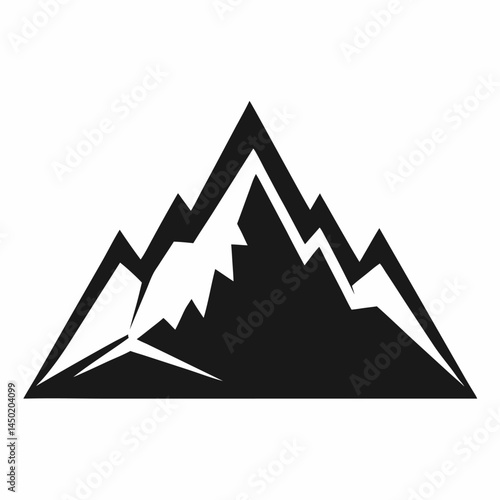 Mountain silhouette icon on white background

