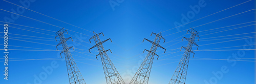 Quadro em tela American Electricity pylons in the desert
