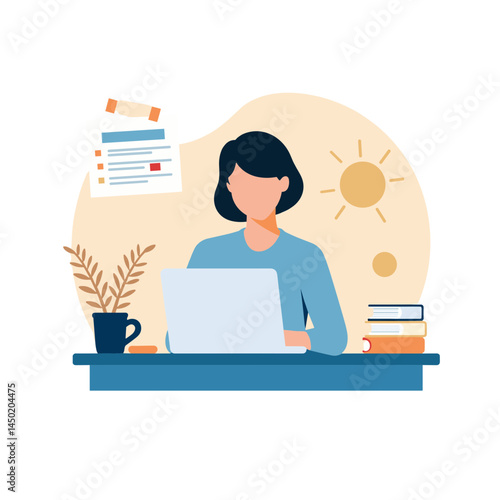 Office worker engaged in online job interviewing at home  
