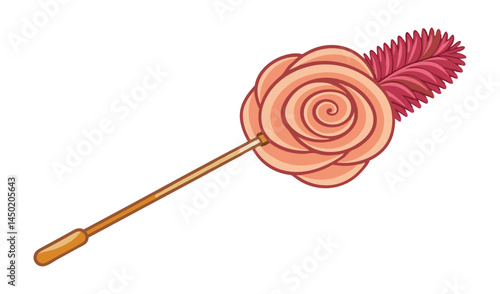 Cartoon rose shaped feather duster cleaning tool