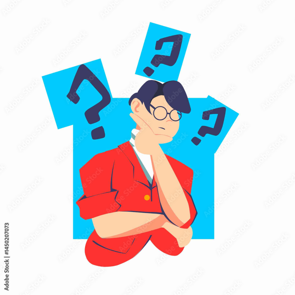 cartoon man thinking can be customized to your needs cartoon man thinking can be customized to your needs