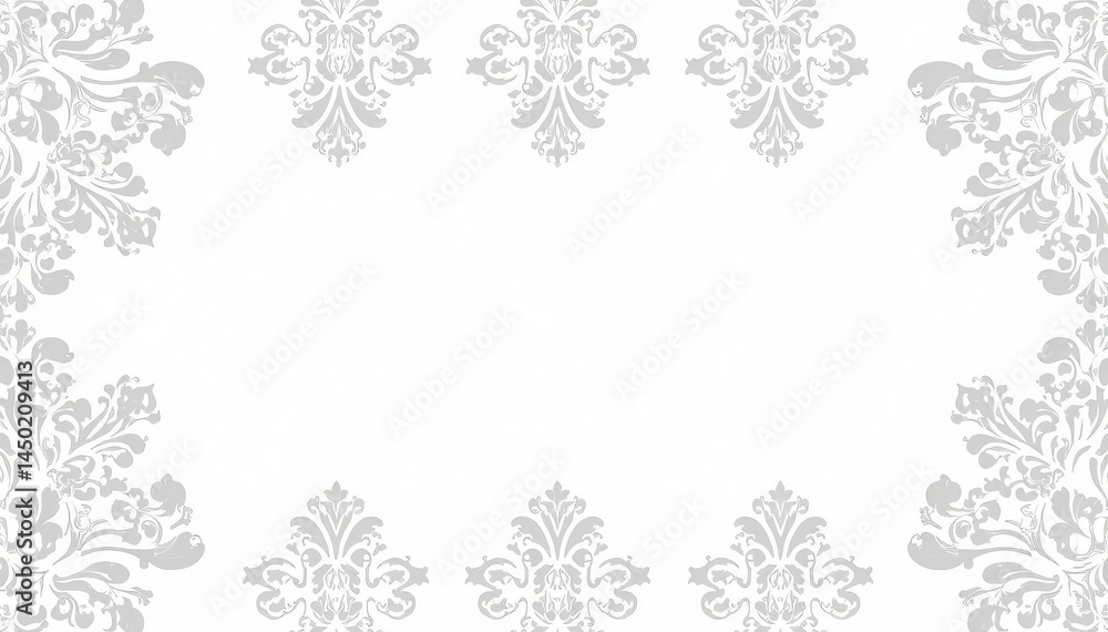 Subtle grey damask pattern on white background, perfect for stationery , design, textile