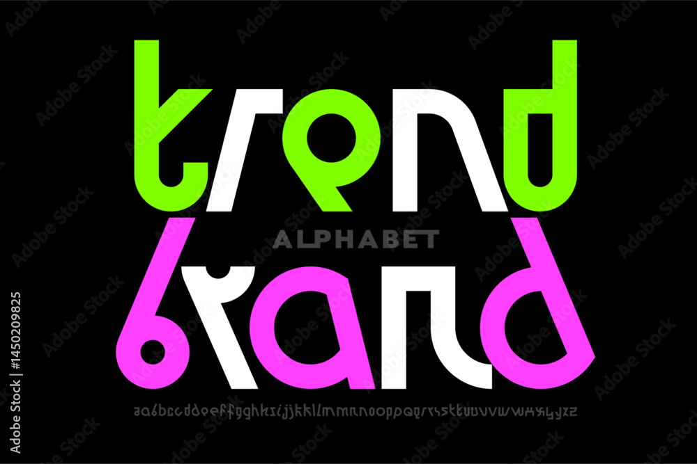 Trend. Modern style font, alphabet letters and numbers vector illustration