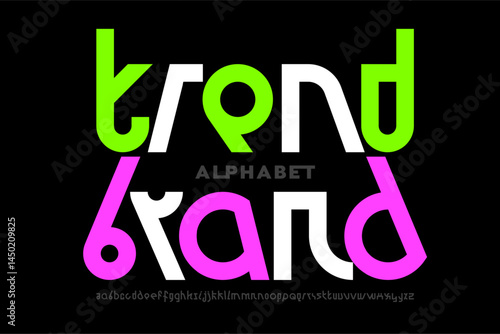 Obraz na płótnie Trend. Modern style font, alphabet letters and numbers vector illustration w salonie