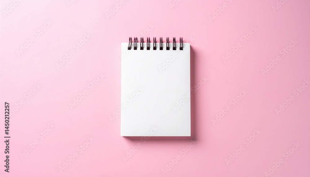 Creative action planning with a blank notebook on pink background minimalist style flat lay perspective Creative action planning with a blank notebook on pink background minimalist style flat lay perspective