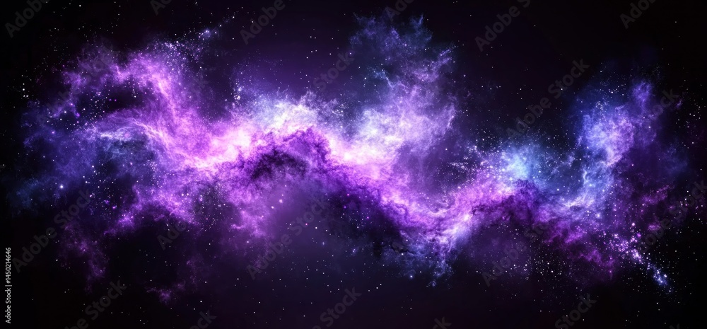 Fototapeta premium Purple nebula cosmic cloud, space background, astronomy, galaxy