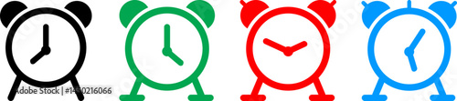 Alarm clock flat icon for apps and website. Vector illustration.