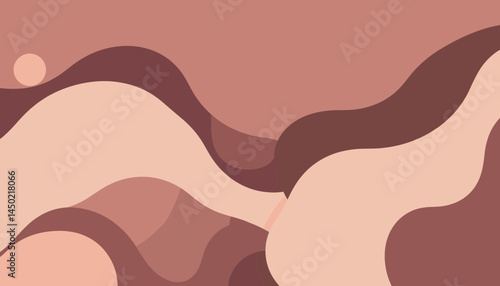 Abstract Waves in Earthy Tones: A seamless, abstract composition of flowing waves in varying shades of earthy tones, creating a visual harmony of organic forms.