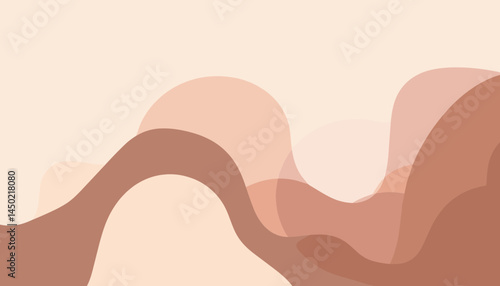 Abstract Serene Landscape: A tranquil abstract landscape, with gentle, flowing lines and soft, earth-tone hues creating a calming and minimalist composition.