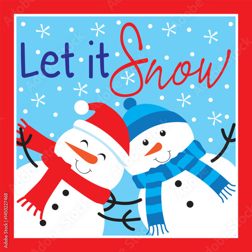 cute snowman for christmas card , gift bag or box design