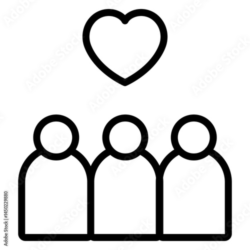 Dementia Support Group Vector Line Icon Design