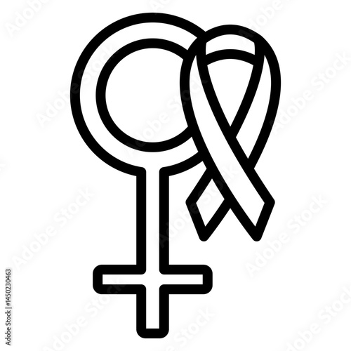 Endometriosis Awareness Vector Line Icon Design