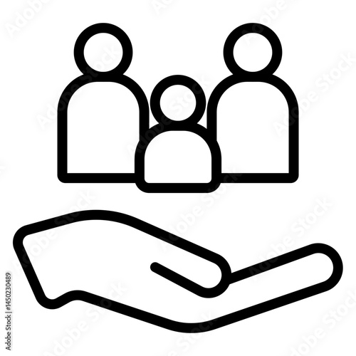 Parenting Support Helpline Vector Line Icon Design