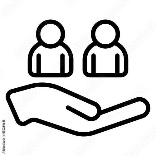 Employee Assistance Program Vector Line Icon Design