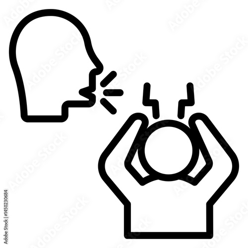 Bullying Prevention Counseling Vector Line Icon Design