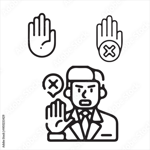 Rejecting Proposal: Illustration of disapproval and refusal.