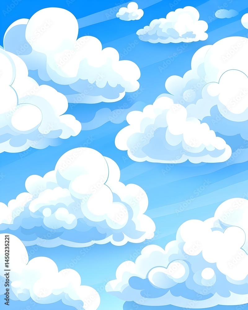 Fluffy white clouds scattered across a vibrant blue sky (1) Fluffy white clouds scattered across a vibrant blue sky (1)