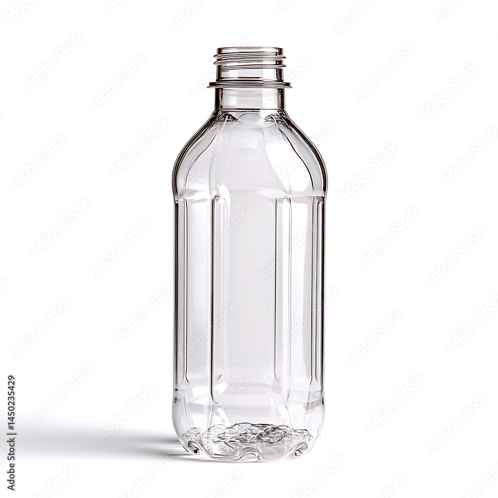 Clear plastic bottle isolated on white background studio shot Clear plastic bottle isolated on white background studio shot