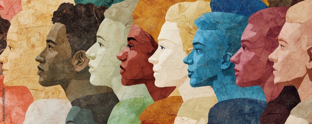 Fototapeta premium Diverse People Face Collage