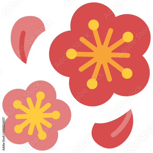 plum blossom flat icon