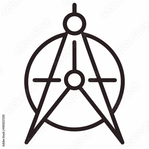 Compass outline icon on white background

