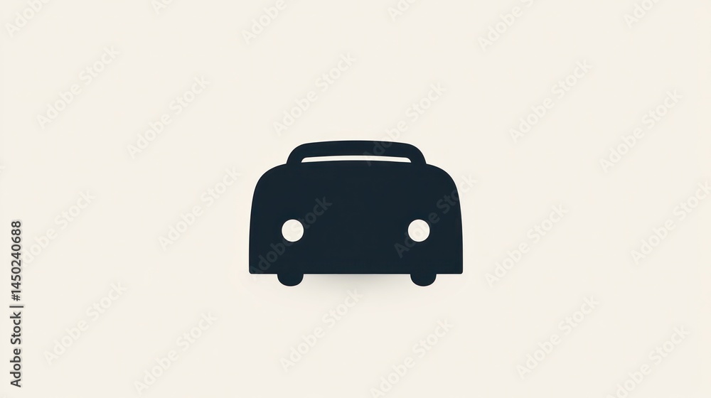 Simple car silhouette icon on light background Simple car silhouette icon on light background