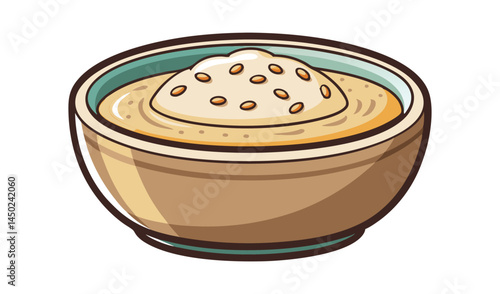 Delicious creamy sesame seed dessert in bowl