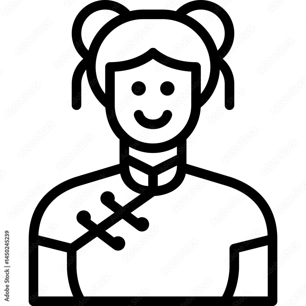 Naklejka premium woman line icon