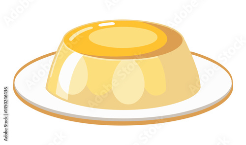 Delicious creamy caramel custard dessert on plate