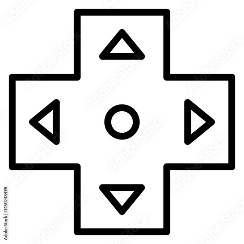 DPad Vector Line Icon Design