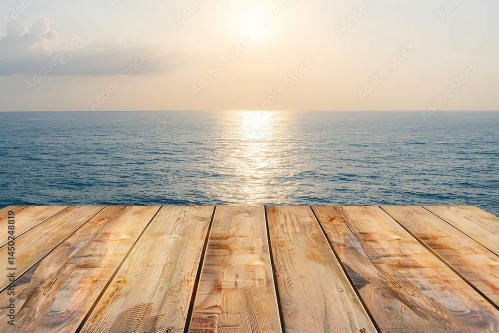 Fototapeta premium Rustic Wooden Table in Natural Setting